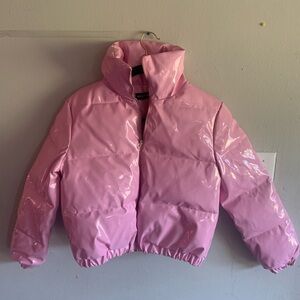 Pink puffer, jacket, brand new size 2